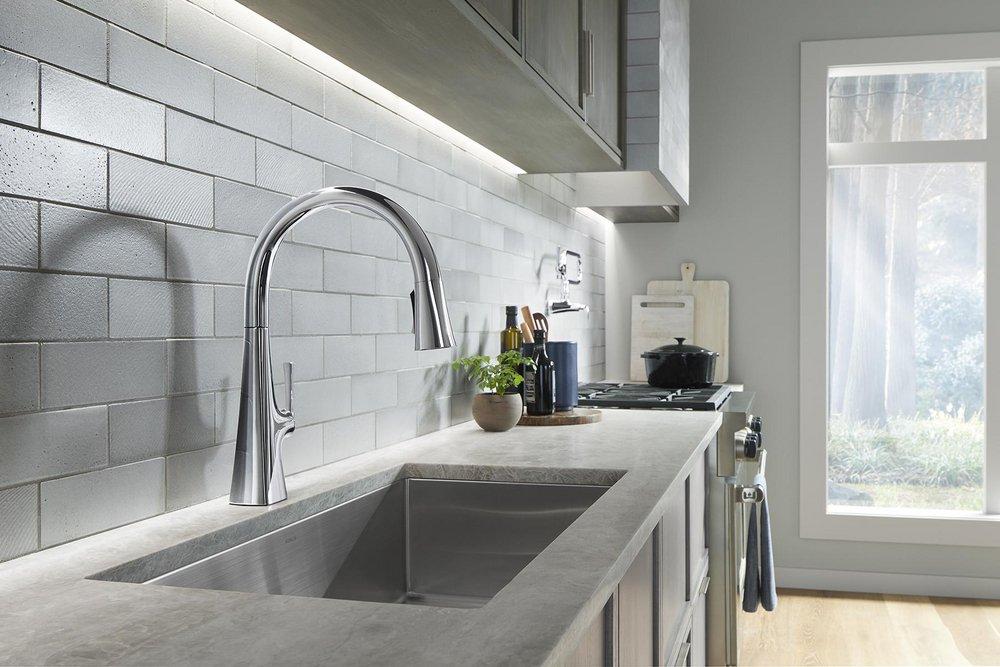 KOHLER Kohler 22062-CP Graze Single Handle Pull Down Kitchen Faucet in Polished Chrome