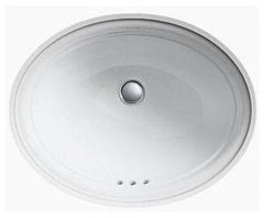 KOHLER Kohler 2336-0 Devonshire 20-1/2 x 16-1/2 in. Oval Undermount Bathroom Sink in White