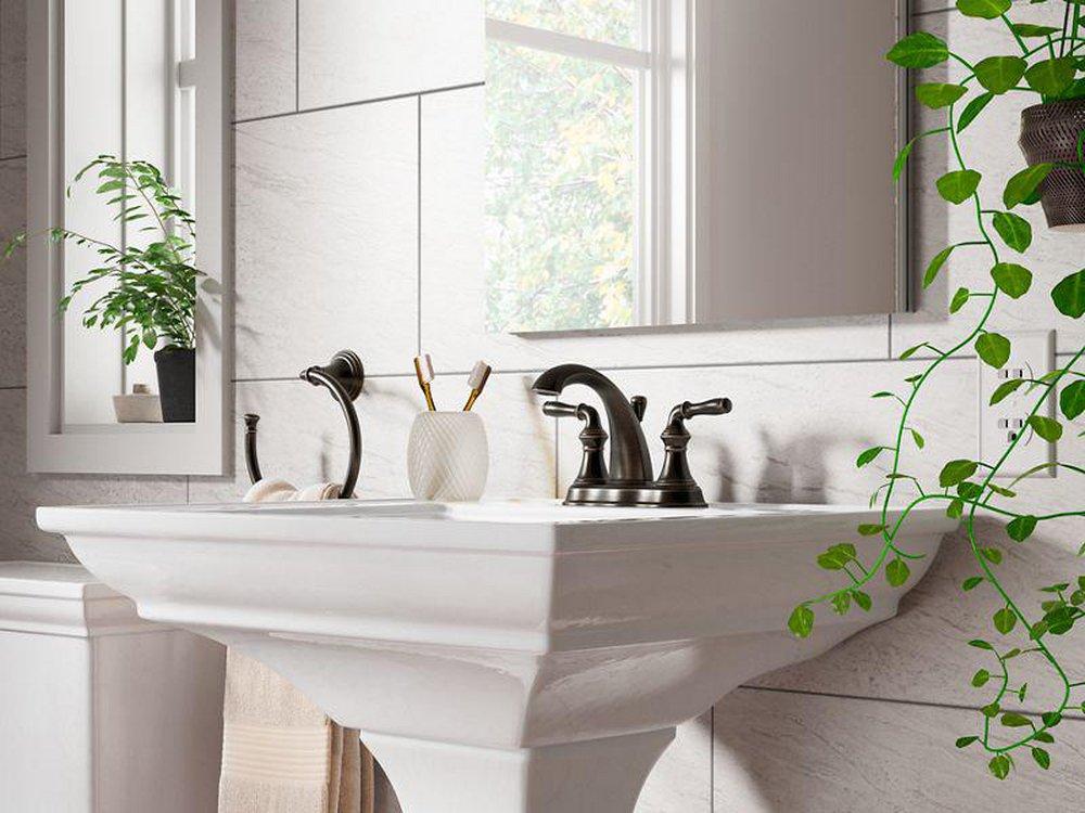 KOHLER KOHLER 393-N4-2BZ Devonshire Two Handle Centerset Bathroom Sink Faucet in Oil Rubbed Bronze