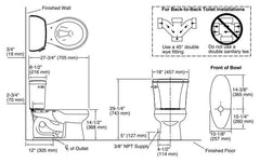 KOHLER Kohler 3997-0 Wellworth 1.28 GPF Round Two Piece Toilet in White