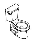 KOHLER Kohler 3889-0 Highline 1.28 gpf Elongated Two Piece Toilet