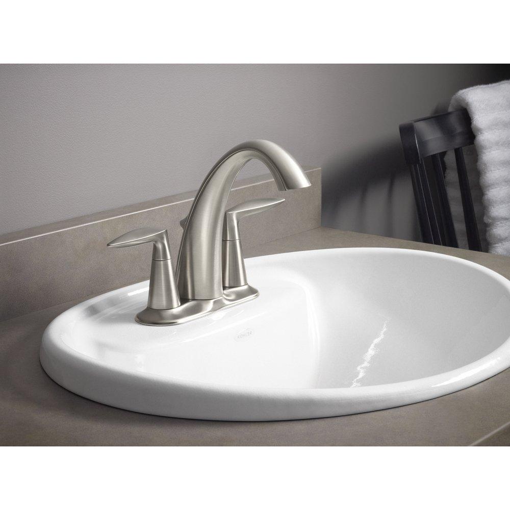 KOHLER KOHLER 45100-4-BN Alteo Two Handle Centerset Bathroom Sink Faucet In Vibrant Brushed Nickel