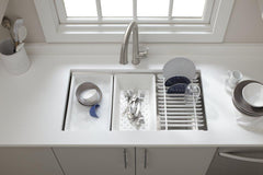 KOHLER KOHLER 5540-NA Prolific 33 x 17-3/4 in. Stainless Steel Single Bowl Undermount Workstation Kitchen Sink with SilentShield
