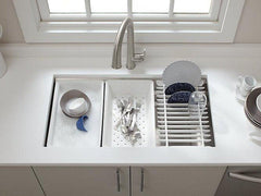 KOHLER KOHLER 5540-NA Prolific 33 x 17-3/4 in. Stainless Steel Single Bowl Undermount Workstation Kitchen Sink with SilentShield