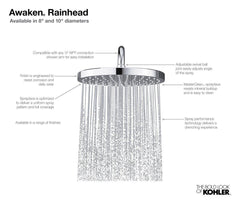 KOHLER Kohler 76465-G-BL Awaken Single Function Showerhead in Matte Black