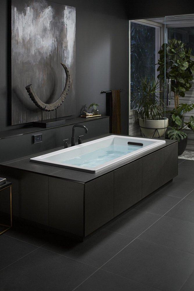 KOHLER Kohler T14428-4-BL Purist Two Handle Roman Tub Faucet in Matte Black Trim Only
