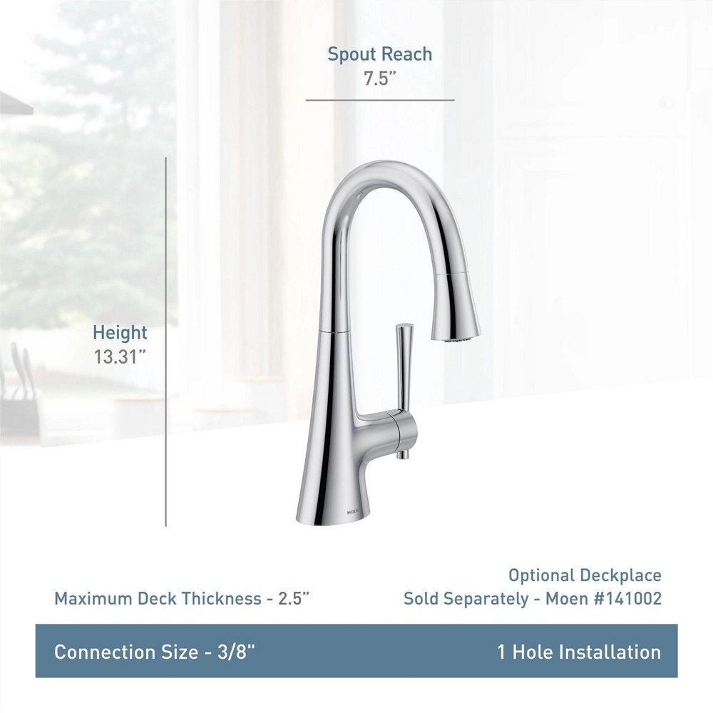 MOEN Moen 6126SRS Kurv Single Handle Bar Faucet in Spot Resist Stainless