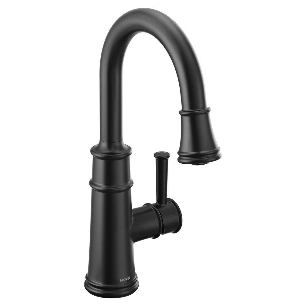 MOEN Moen 6260BL Belfield Single Handle Pull Down Bar Faucet in Matte Black