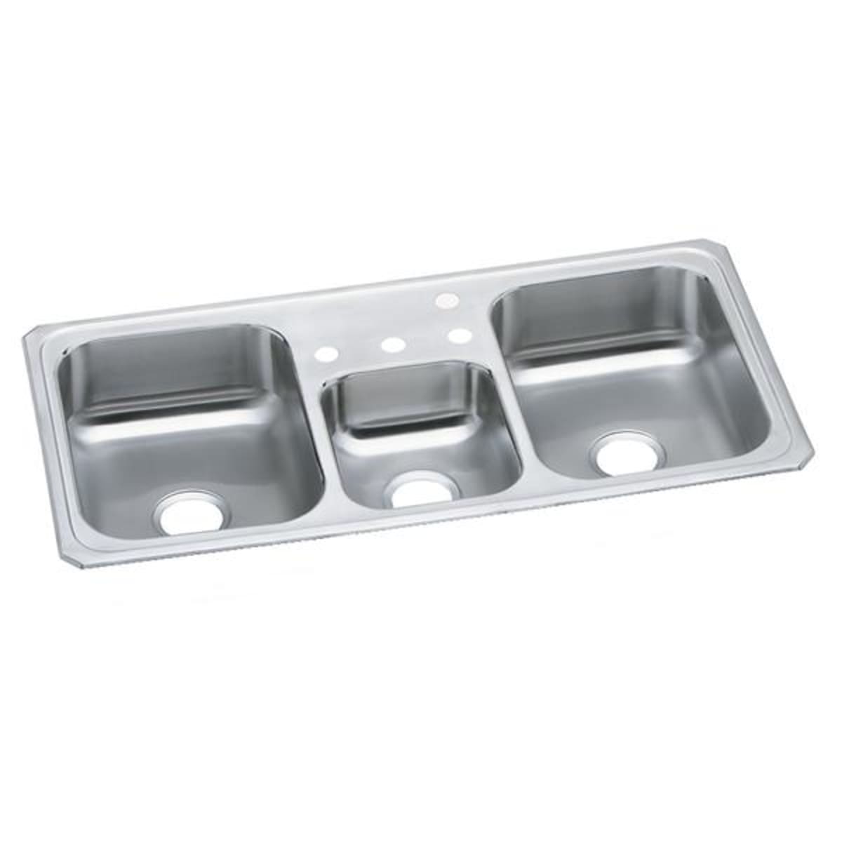 ELKAY Elkay CMR43222 Celebrity Stainless Steel 43 x 22 x 7 2-Hole Triple Bowl Drop-in Sink