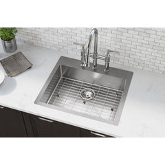 ELKAY Elkay ECTSRAD25226TBG3 Crosstown 25 x 22 in 3 Hole Stainless Steel Single Bowl Dual Mount Kitchen Sink