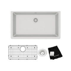 ELKAY Elkay ELGRU13322WH0C Classic 33 x 18-7/16 in. Composite Single Bowl Undermount Kitchen Sink Kit