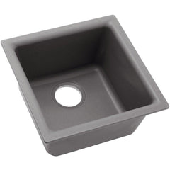 ELKAY Elkay ELG1616GS0 Quartz Classic 15-3/4 x 15-3/4 x 7-11/16 Dual Mount Bar Sink Greystone