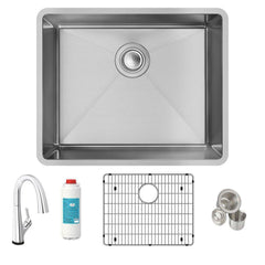 ELKAY Elkay ECTRU21179TFLC Crosstown 22-1/2 x 18-1/2 No Hole Stainless Steel 1 Bowl Undermount Kitchen Sink Kit