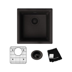 ELKAY Elkay ELG1616BK0C Quartz Classic 16 x 16 in. Drop-in Quartz Bar Sink in Black