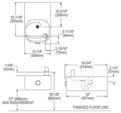 ELKAY Elkay EDFP214C Soft Sides Single Fountain Non-Filtered Non-Refrigerated