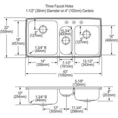 ELKAY Elkay ELUH211810PD Lustertone 23-5/8 x 21-1/4 in. No Hole Single Bowl Undermount Sink