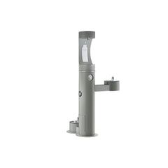 ELKAY Elkay LK4420BF1UDBGRY Outdoor EZH2O Bottle Filling Station Bi-Level, Pedestal with Pet Station Non-Filtered Non-Refrigerated Gray