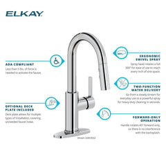 ELKAY Elkay LKAV3032MB Avado Single Handle Pull Down Bar Faucet in Matte Black
