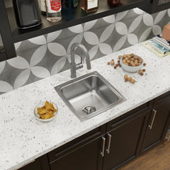 ELKAY Elkay LFR1717 Lustertone Classic Stainless Steel 17 x 17-1/2 x 7-5/8 Single Bowl Drop-in Sink