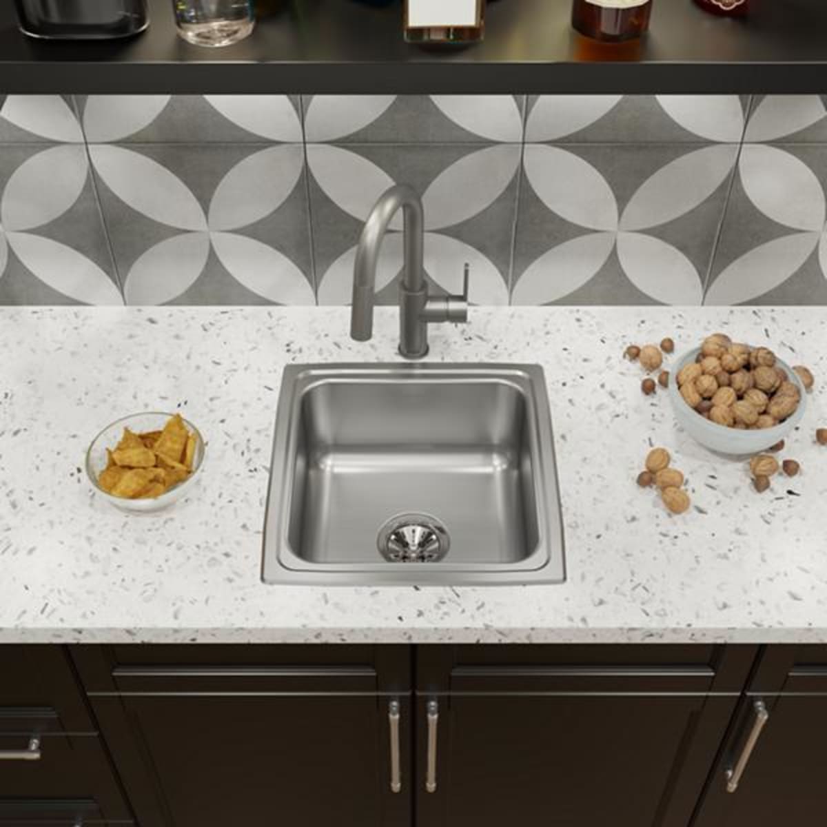 ELKAY Elkay LFR1717 Lustertone Classic Stainless Steel 17 x 17-1/2 x 7-5/8 Single Bowl Drop-in Sink