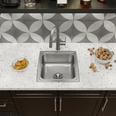 ELKAY Elkay LFR1717 Lustertone Classic Stainless Steel 17 x 17-1/2 x 7-5/8 Single Bowl Drop-in Sink