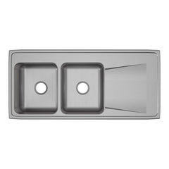ELKAY Elkay ILR4822L0 Lustertone Classic Stainless Steel 48 x 22 x 7-5/8 Equal Double Bowl Drop-in Sink with Drainboard