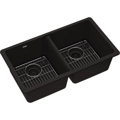ELKAY Elkay ELGU3322BK0C Classic 33 x 18-1/2 in. Composite Double Bowl Undermount Kitchen Sink in Black