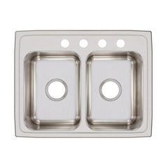 ELKAY Elkay LR25194 Lustertone Classic Stainless Steel 25 x 19-1/2 x 7-5/8 Equal Double Bowl Drop-in Sink