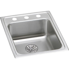ELKAY Elkay LRAD172265PD2 Lustertone 17 x 22 in. 2 Hole Stainless Steel Single Bowl Drop-in Kitchen Sink