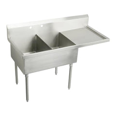 ELKAY Elkay SS8236R2 Sturdibilt Stainless Steel 61-1/2 x 27-1/2 x 14 Floor Mount Double Compartment Scullery Sink