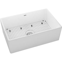 ELKAY Elkay SWUF28179WHC Fireclay 30 x 19-15/16 x 9-1/8 Single Bowl Farmhouse Sink Kit White