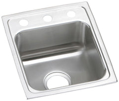 ELKAY Elkay LRAD1517553 Lustertone Classic Stainless Steel Drop-In Sink 15 x 17-1/2 x 5-1/2 3-Hole