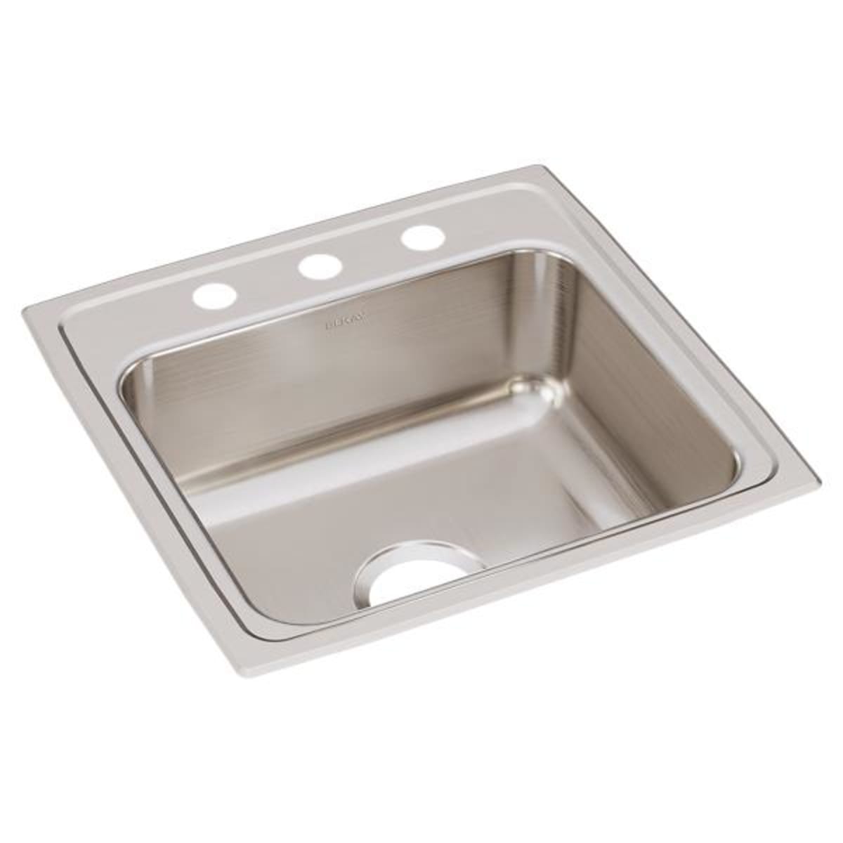 ELKAY Elkay LRAD1517553 Lustertone Classic Stainless Steel Drop-In Sink 15 x 17-1/2 x 5-1/2 3-Hole