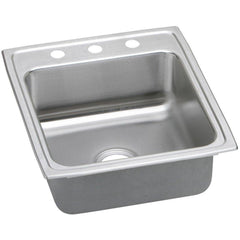 ELKAY Elkay LRADQ2022553 Lustertone Classic Stainless Steel 19-1/2 x 22 in 3 Hole Sink