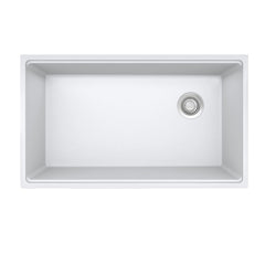 FRANKE Franke MAG11031OW-PWT-WKC Franke Maris Undermount 33-in x 19.31-in Granite Single Bowl Kitchen Sink in Polar White