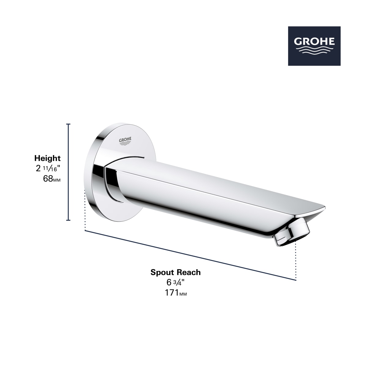 GROHE Grohe 13286001 Tub Spout in Grohe Chrome