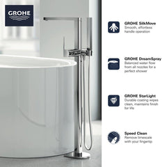 GROHE GROHE 23846003 Plus Single Handle Lever Floor Mount Filler in Chrome