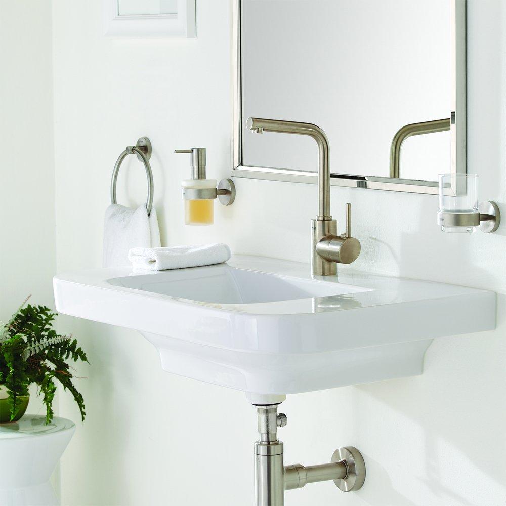 GROHE GROHE 23737EN2 Concetto Single Handle Monoblock Bathroom Sink Faucet in Brushed Nickel