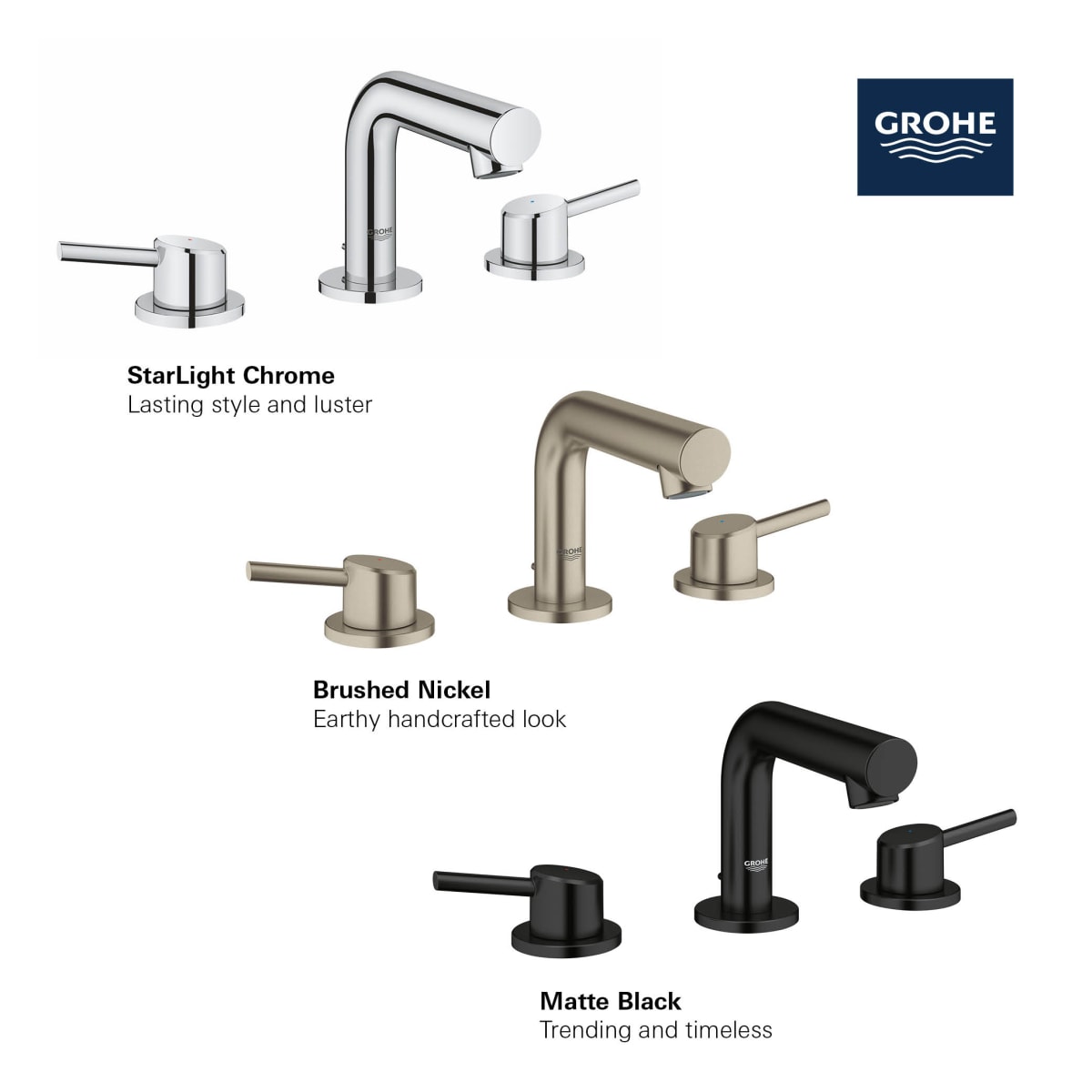 GROHE GROHE 20572EN1 Concetto Two Handle Widespread Bathroom Sink Faucet 1.2 GPM