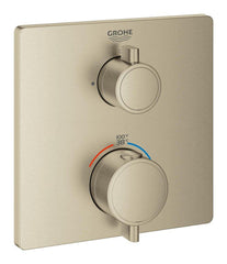 GROHE Grohe 24111EN0 Grohtherm Two Handle Thermostatic Valve Trim in Brushed Nickel