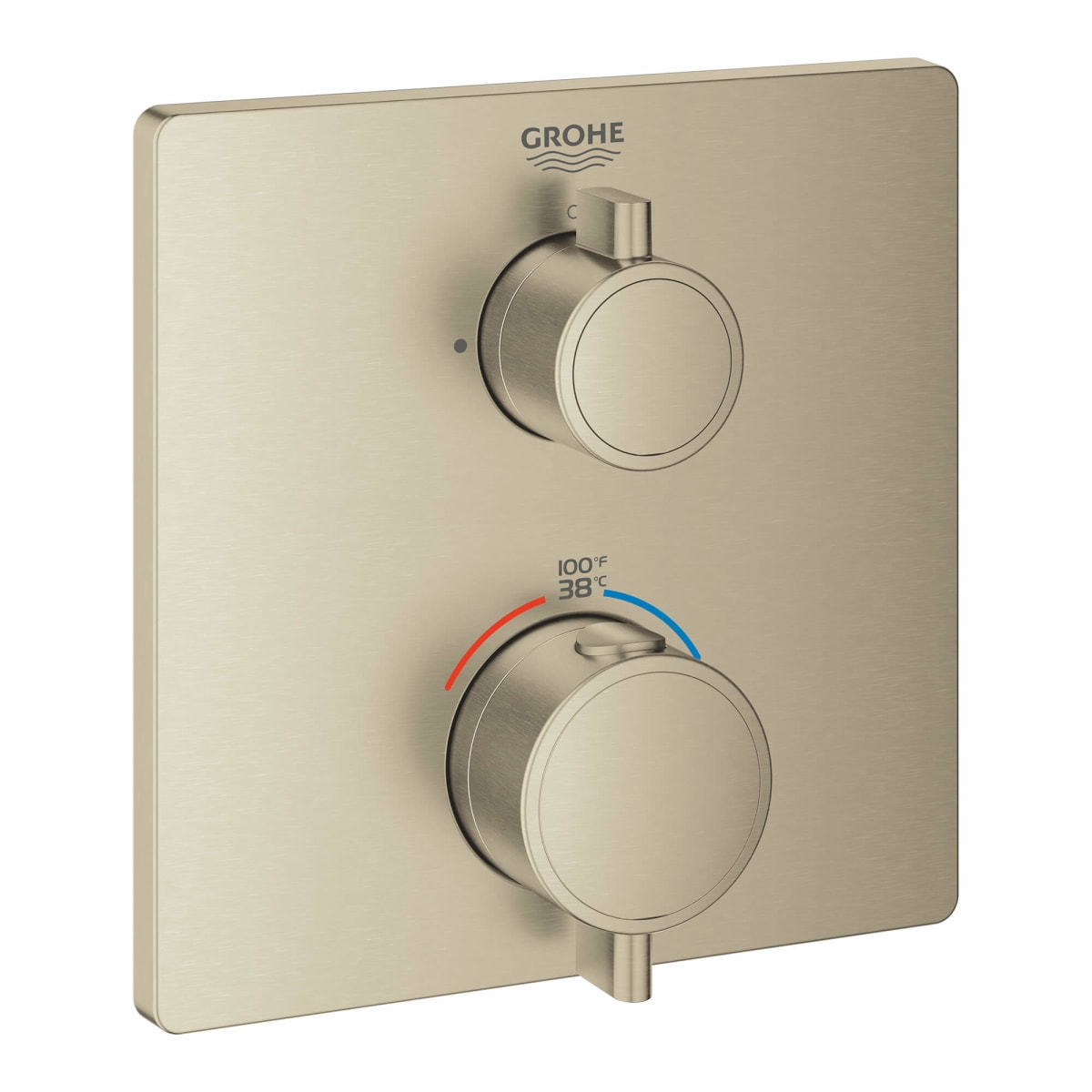 GROHE Grohe 24111EN0 Grohtherm Two Handle Thermostatic Valve Trim in Brushed Nickel