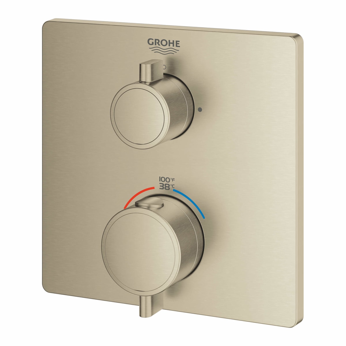 GROHE Grohe 24111EN0 Grohtherm Two Handle Thermostatic Valve Trim in Brushed Nickel