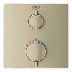 GROHE Grohe 24111EN0 Grohtherm Two Handle Thermostatic Valve Trim in Brushed Nickel