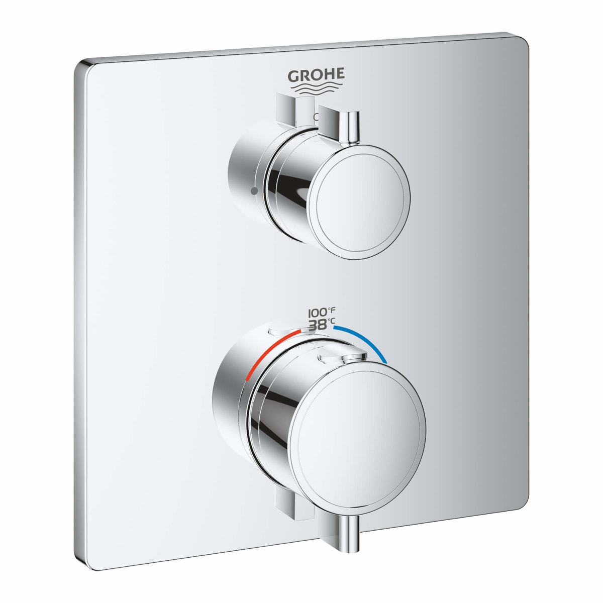 GROHE GROHE 24111000 Grohtherm Two Handle Thermostatic Valve Trim in StarLight Chrome