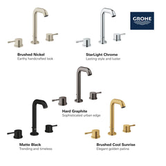 GROHE GROHE 20297GNA Essence 8 Widespread Two Handle Bathroom Sink Faucet M-Size Brushed Cool Sunrise