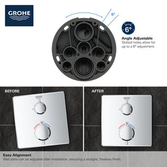 GROHE Grohe 241102430 Single Function 2-Handle Thermostatic Valve Trim in Matte Black