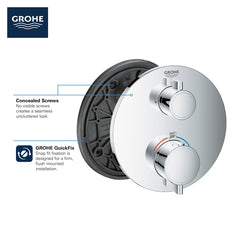GROHE GROHE 24133EN0 Grohtherm® Two Handle Thermostatic Valve Trim in Brushed Nickel
