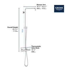 GROHE Grohe 26728EN0 CoolTouch Thermostatic Shower System in Grohe Brushed Nickel