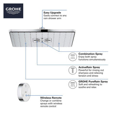 GROHE GROHE 26645000 Rainshower Dual Function Showerhead in Chrome