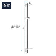 GROHE Grohe 26603000 36 Shower Slide Bar in GROHE CHROME